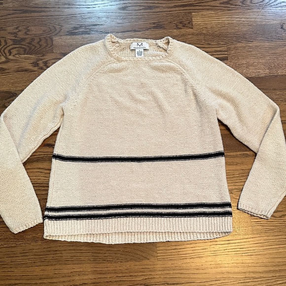 Magaschoni Sweaters - Magaschoni Cream Sweater with Black Accents